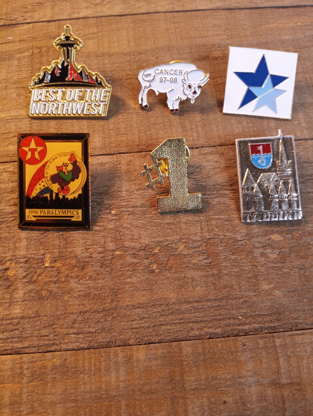 Lot of Six Assorted Metal Pins